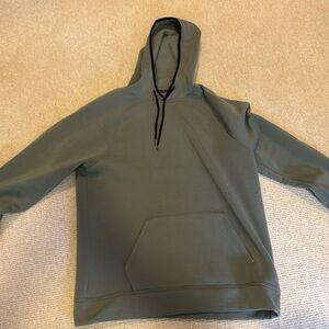 Olive green hoodie with arm pocket zipper